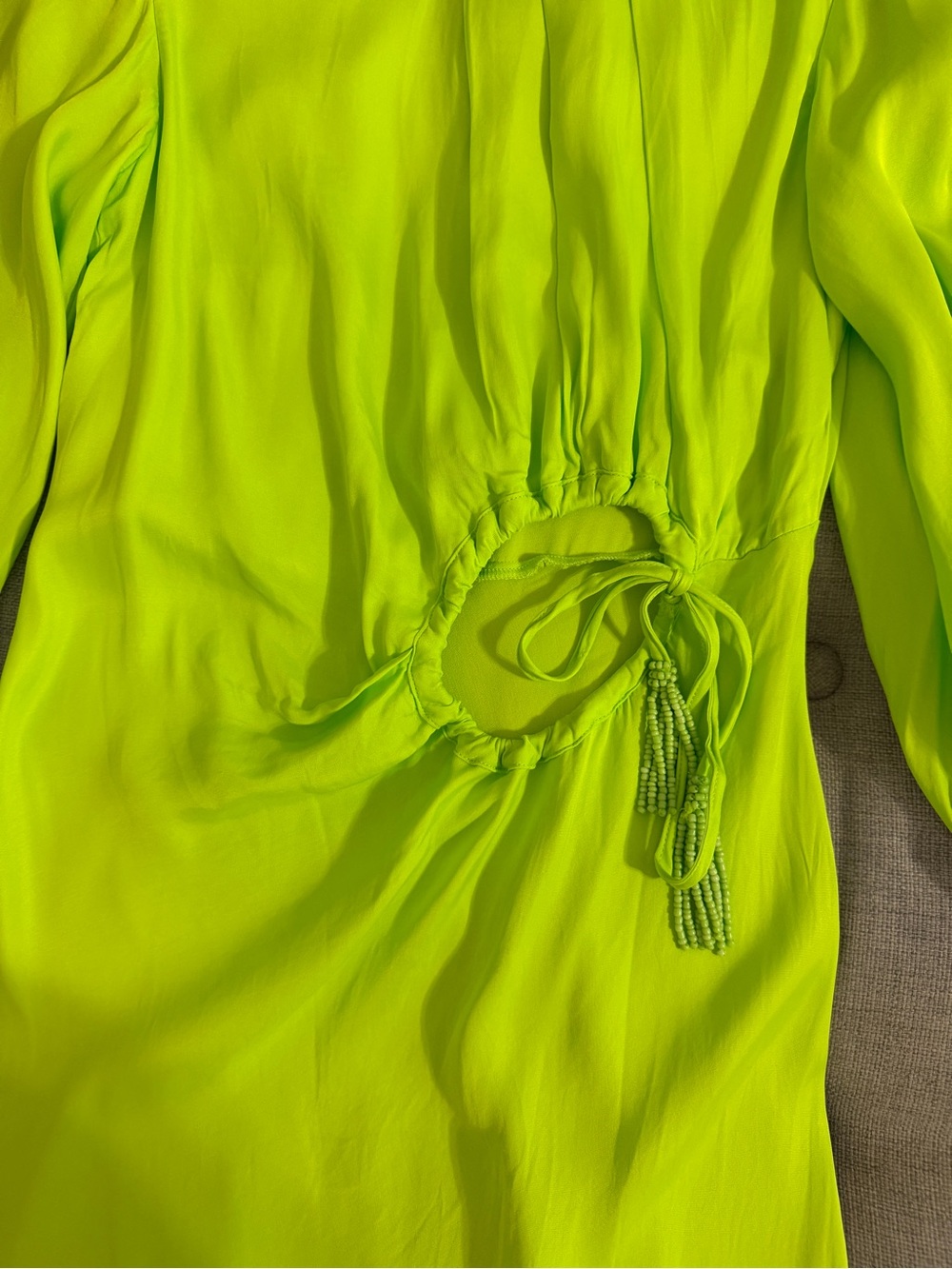 FARM Rio Lime Green Twist-Ring Midi Dress - Picture 5 of 9